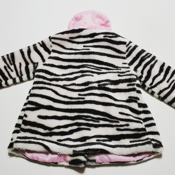 Girls Faux Coats Zebra Print Fashion Jacket By Little Lass Size 2T - Picture 5 of 8